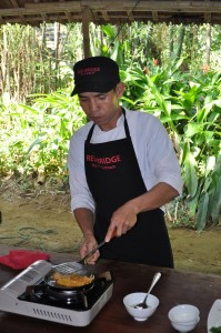 Our cooking class instructor... he made everything look so easy!