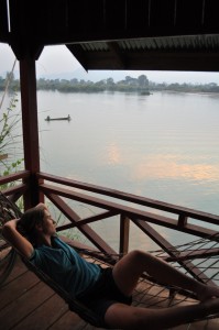 After: We arrived in Four Thousand Islands and spent some time appropriately chilling out, watching the sunset from the hammocks on our bungalow porch.