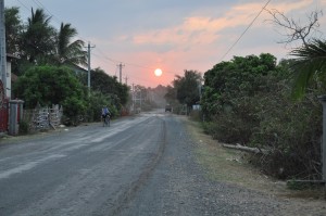 Setting out at sunrise to beat the heat.