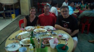 Enjoying dinner with a new-found friend in Malaysia. Ong met us on our way into town and showed us some true Malaysian hospitality!