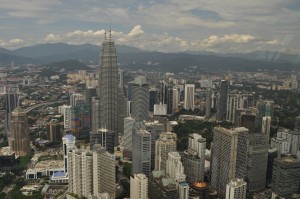 They literally tower above all the other buildings! We liked the mountainous backdrop for the cityscape. 