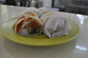 We were introduced to popiah--the maxed out spring roll. Very tasty.