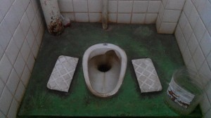 One of the "non" highlights of the Asian hotels was the bathroom situation. This squat toilet was in our last accommodation in Malaysia. Please bear in mind that we were always looking for the cheapest place in town!