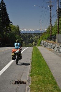 The Olympic mountains ahead, while the Cascades are somewhere behind. 