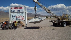 There's even a flying saucer out front. 