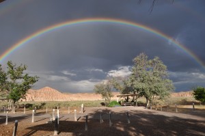 After a storm rolled through, we saw the most beautiful rainbow! Easily the best campsite in Nevada!