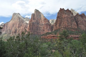 The Court of the Patriarchs--these three peaks stand proudly, and were aptly named after Abraham, Isaac and Jacob. 