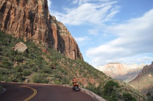 Our ride through the Zion Canyon on our way out of the park. Uphill and worth it!