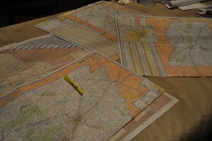 Laying out our maps from Colorado to Alabama... it took up plenty of space!