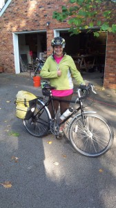 Back from the grocery with a pannier packed full! 