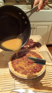 For Thanksgiving, I made a salted caramel chocolate pecan pie. I will not lie: it was amazing!