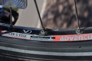 The perfect irony of this rim failure was that the spoke pulled through, cracking the sticker that warned "Excessive use can damage the rim sidewall. This can result in an accident, serious injury, or death." Wow.