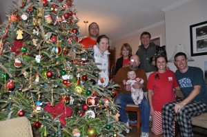 The whole crew on Christmas morning. 