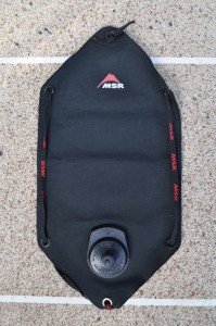 This bag also has features that make it easy to hang from a tree or your bike for easier pouring. 