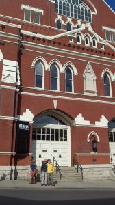 Dave and Louis in front of the historic Ryman Auditorium.