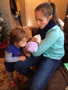 Aunt Sarah and sweet cousin Emily have come for a few visits.